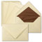 25 Sets Vintage Einzel-Karten & Brief-Umschläge, ca. B6, Büttenpapier, 11,3 x 17,5 cm, Elfenbein - ohne Falz - Zerkall-Bütten