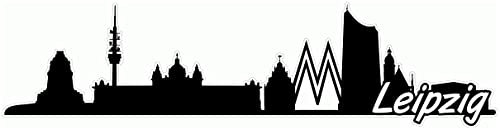 Samunshi® Leipzig Skyline Aufkleber Sticker Autoaufkleber City Gedruckt - 20x5,1cm schwarz