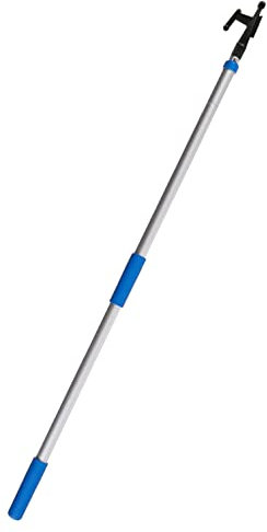 STAR BRITE Telescopic Floating Extend-A-Brush Quick-Connect Handle with Boat Hook Attachment, 3'-6' (040054) blue