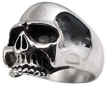 Fly Style Totenkopf Ring aus 316L Edelstahl - Skull Ring - Gothic Schmuck, Totenkopf Schmuck, Ring Grösse:21.0 mm
