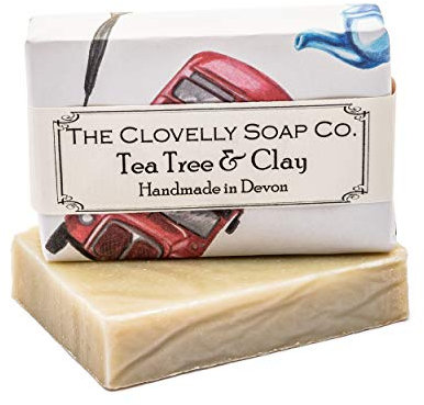 Clovelly Soap Co Natural Handmade Tea Tree & Clay Soap Bar for all Skin Types 100g
