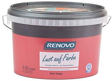 Trendfarbe Rote Traube 2,5 L Renovo Lust auf Farbe - Wandfarbe Deckenfarbe