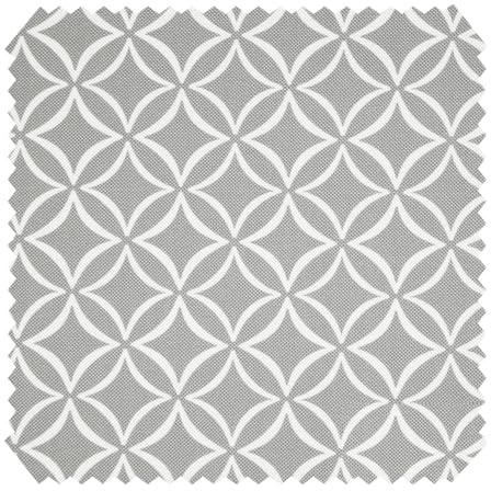 novely® HANAU Evita - Dekostoff mit Kreisen-Rauten-Print - Robuster Möbelstoff - Pflegeleichte Meterware 1lfm | Farbe: 32 Grau