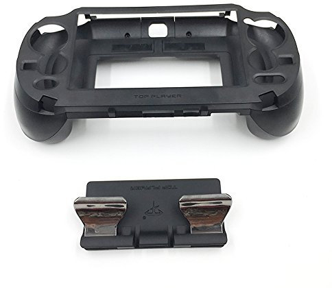 L3 R3 Matte Hand Grip Handle Joypad Stand Case with L2 R2 Trigger Button For PSV1000 PSV 1000 PS VITA 1000 Game Console - Black (Black)