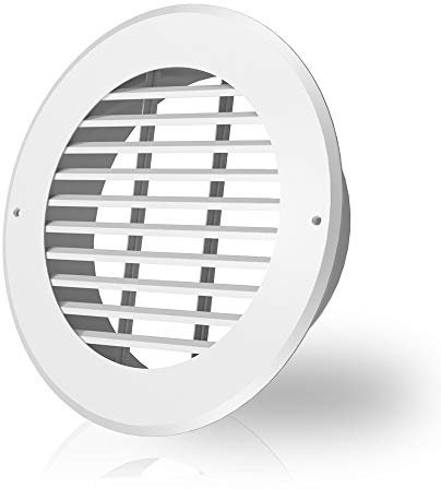 AC Infinity Wall-Mount Duct Grille Vent for 200mm Ducting, White Metal, Heating Cooling Ventilation and Exhaust, 8-Inch
