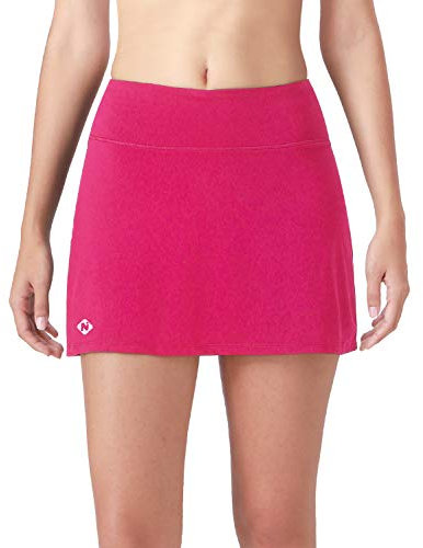 NAVISKIN Damen Laufrock schnelltrocknend Sportrock Tennisrock stylischer Golfrock Hosenrock Ultraleicht weich Skort Rosa Größe XXL