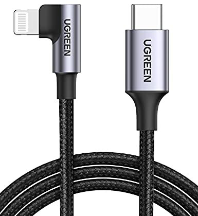 CABLE USB TIPO C A LIGHTNING 3A - 2M -ACODADO - UGREEN