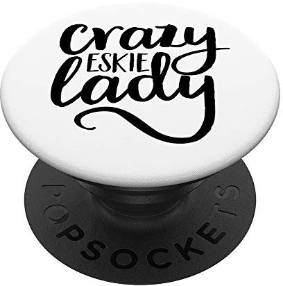 Crazy Eskie Lady ACF004e Dog Lover - PopSockets Ausziehbarer Sockel und Griff für Smartphones und Tablets