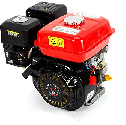 Moteur à essence 7,5 CV 4 temps 210 cm³ monocylindre OHV Moteur industriel (rouge clair)