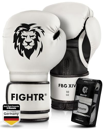 FIGHTR® Boxhandschuhe - Maximaler Schutz & Stabilität | Box Handschuhe für Boxen, MMA, Muay Thai & Kickboxen | Größen 8-16 oz, inkl. Tragetasche