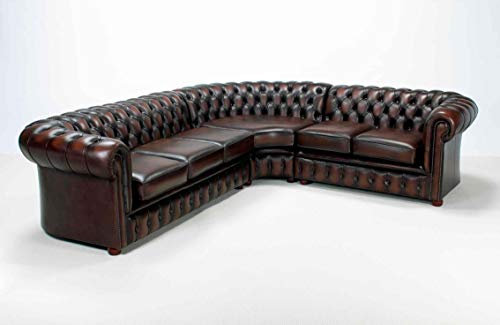 jvmoebel Ledersofa Chesterfield Ecksofa Wohnlandschaft Eckgarnitur Sofa Couch Eckcouch
