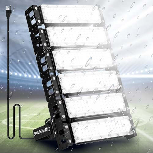 Spolehli LED Stadionlicht 300W Flutlicht 48.000lm 6000K AC100-265V Stadion Flutlicht IP66 Wasserdicht Beleuchtungskörper für Stadion Spielplatz Dock Square Außenbeleuchtung