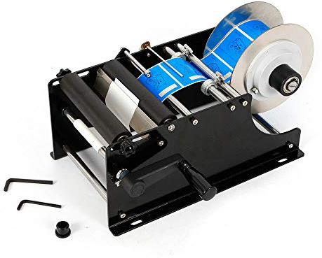 ROMYIX MT-30 Manual Labeling Machine,Round Bottle Labeler Label Applicator for Glass Metal Bottle,Round Bottle Sticker Label Machine 30Times/Minute for Width 10-110mm Length 10-300mm Label