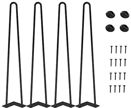 WINSOON 4pcs 71cm DIY Pieds de Table en Métal, Hairpin Legs, Diamètre 12 mm Pieds de Meuble pour Table Basse, Table de Salle à Manger, Cabinet, Wardrobe
