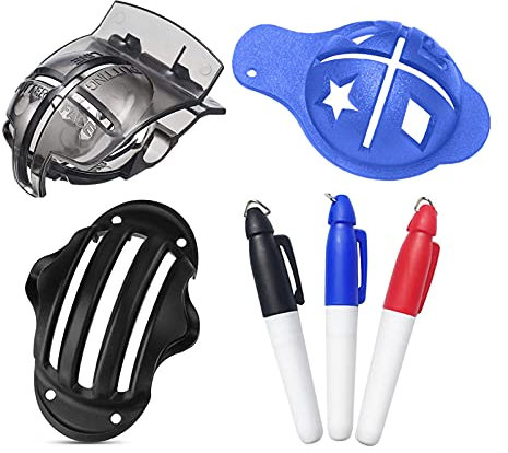 Elionless Golfball-Marker, 3-TLG. Golfball-Linienmarkierungsschablonen-Ausrichtungs-Putting-Tool mit 3 Stiften