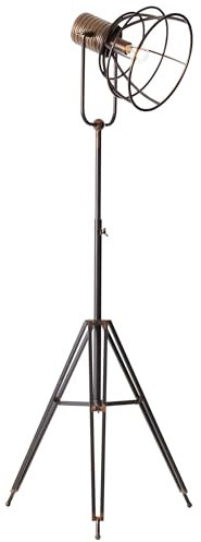 Brilliant Lampe Reece Standleuchte dreibeinig schwarz stahl Metall/Holz schwarz 1x A60, E27, 40 W