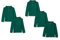 Amazon Essentials Girls' Long-Sleeve Interlock Polo Shirts, Pack of 5, Dark Green, 4 Years