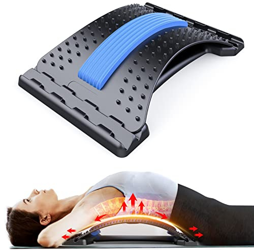 MINOLL Back Stretcher for Lower Back Pain Relief, Multiple Level Adjustable Arch Lumbar Back Cracker Board, Back Cracking Device, Back Massager for Scoliosis, Spine Decompression Support