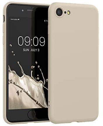 kwmobile Handyhülle für iPhone SE 2022 Hülle/iPhone SE 2020 / iPhone 8 / iPhone 7, für iPhone SE Hülle - Schutzhülle für kabelloses Laden - Case in Creme