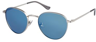 O'NEILL 9013 2.0 Men's and Women's Polarised Vintage Style Round Eye Sunglasses, Matte Silver, 52 mm