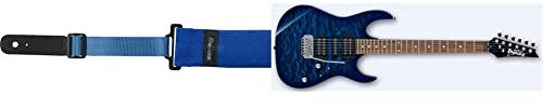 Ibanez Powerpad Gurt - blau (GSF50-BL) + GIO RG Series GRX70QA-TBB - Electric Guitar - Transparent Blue Burst