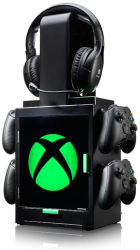Numskull - Xbox Light Logo Inspired Gaming Locker for 4 Controllers - 10 Games - 1 Headset