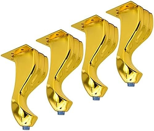 DIE Set Mit 4 Möbelbeinen Aus Antikem Metall, Ersatzbein Für Robuste Möbel Im Europäischen Stil, Hardware-Stützbeine Für Sofa, Stuhl, Couch, Ottomane, Schrank –,Gold,14,5 cm,Constructive23