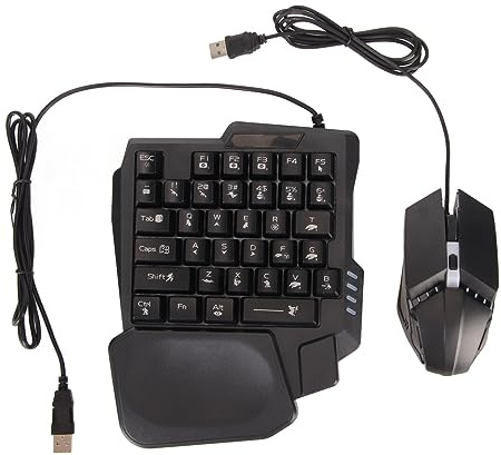 Einhändige Tastatur- und Mauskombination, RGB-Tastatur- und Mauskonverter mit Hintergrundbeleuchtung, Kompatibel mit Harmony Android für Call of Duty League of Legends