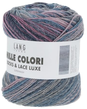 Lang Yarns Mille Colori Socks and LACE Luxe 859.0202 - Jeans