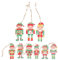 EXCEART Weihnachtsbaumanhänger Elfen-Weihnachtsbaumschmuck 9 Stück Hölzerne Elfen-Zwerg-Hängedekoration Mit Aufbewahrungsbox Weihnachts-Bastelschild Geschenkanhänger Urlaub Partygeschenk