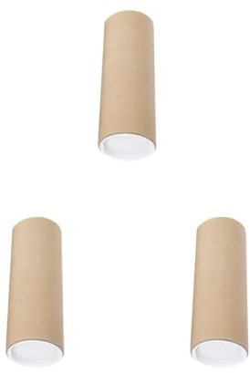 3 Set lange Versandrolle aus Karton mit Kappen für Gemälde Dokumentenversand 30 cm