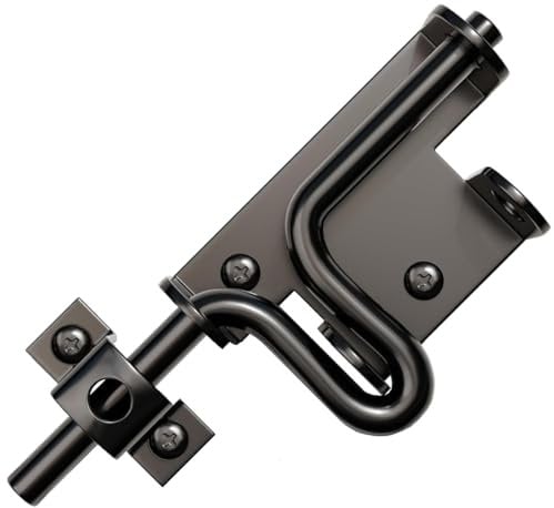 Litensh Cerrojo de Puerta, Pestillo de puerta con perno deslizante, cerradura de puerta con agujero de candado, perno deslizante, pestillo de puerta de barril para valla de madera, puerta de cobertizo