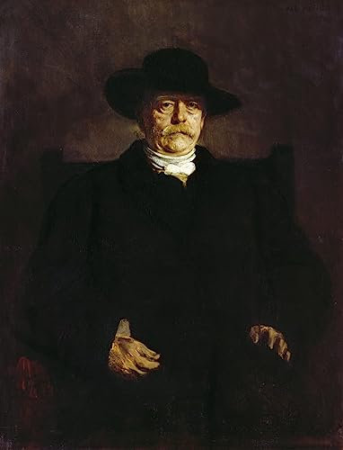 MSTECO Leinwand Bilder Kunstdrucke Abstrakt Poster Berühmtes Gemälde Porträt von Otto von Bismarck von Seraph von Lenbach für Wohnzimmer 60x90cm