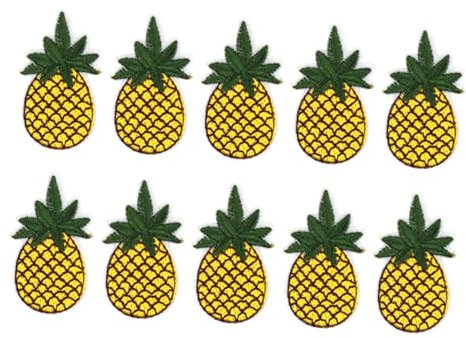 NUOBESTY 10St Aufnäher annähen Deko-Aufnäher Bügelflicken für Kleidung Kleider aufbügeln Flecken aufkleber gestickte Paste DIY Applikationen Ananas Patch Banner