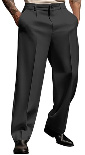 Chino Hose Herren Loose Fit Anzughose Weit Freizeithose Weites Bein Elegant Casual Regular Fit Business Jogger
