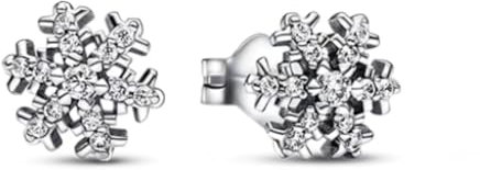 Ohrringe für Damen, 925 Sterling Silber Schmuck mit Herz Liebe Kristallen, Weihnachten Geburtstag Geschenke für Frau Freundin (SNOW)