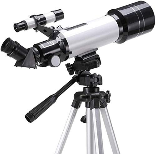 TENGJUN Refraktor-Teleskop, Teleskop für Kinder und Erwachsene, Astronomie-Anfänger, 70-mm-Teleskope, 700 mm Brennweite, 120-fache Vergrößerung, Fernrohr, Refraktor-Teleskope, weiß