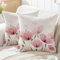 Jayusaror Federe Cuscini Divano 45 x 45 Primaverili per Esterni Rosa Fiori Foglie Pianta da Esterno Estate Decorativi Quadrate Moderno Fodera Cuscino Lavabile Copricuscini, 2 Pezzi