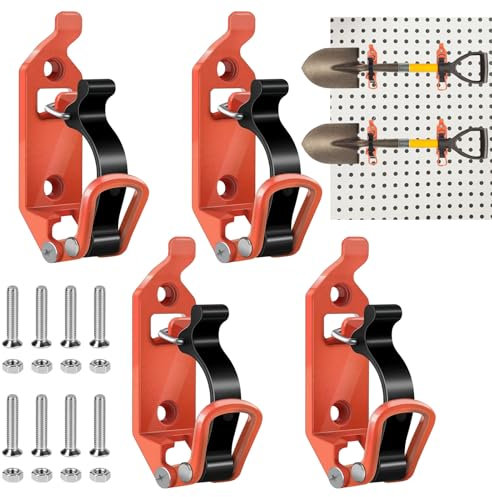 4 X 17-40mm Axthalter Dachträger Schaufelhalter Dachträger Schaufel Halterung Wandmontagehalterungen Zubehör Spannverschluss Gummi Verschlusslager für Lastwagen Auto Boot Werkzeug Spaten Orange