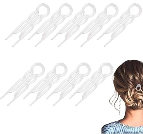 SULIUDAJI Haarnadeln Mit Magischem Griff, 10 Stück (Transparent)