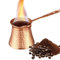Dickstes Kupfer, Türkisch, Griechisch, Arabisch, Kaffeekanne, Graviert, Herd, Türkische Mokkakanne, Cezve Ibrik Briki Mit Holzgriff Und Löffel, CRYSTALIA Groß Türkische Kaffeekanne Kupfer 425ml Premi