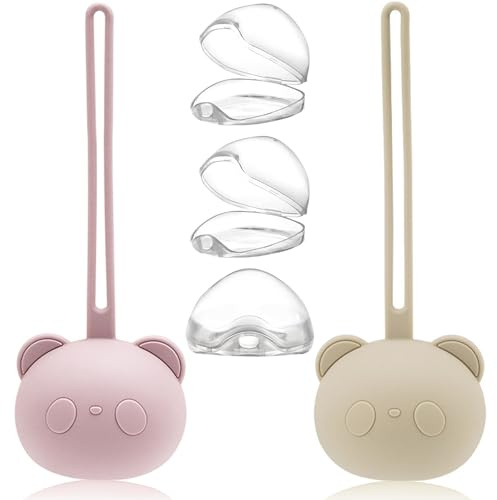 5 Stück Schnullerbox,2 Stück Silikon Schnulleraufbewahrung und 3 Stück Transparent Plastik Schnullerboxen,Portable Dustproof Schnullerbox,Silikon Schnuller Aufbewahrungsbox,Baby Schnullertasche