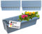Hossi's Wholesale 10 Euro-Paletten Blumenkästen-Einsätze | mit Hängesystem zum Einhängen | 37,3cm Hellgrau | Pflanzkasten für Europalette Palette | Balkonkasten | Blumentopf | extrem stabil
