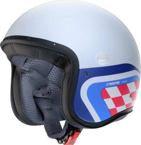 CABERG Helmet Jet Freeride X Daytona MATT White /Light Blue /RED XXL