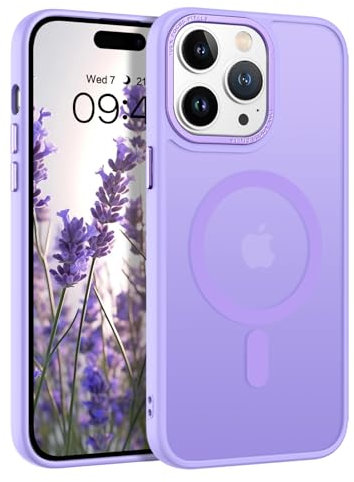 GaoBao Cover per iPhone 14 Pro 6,1 [Compatibile con Magsafe] Custodia Opaco Magnetica Sottile e Traslucida, Protezione Antiurto e Antigoccia, Protettiva Anti-Impronta (Viola Chiaro)
