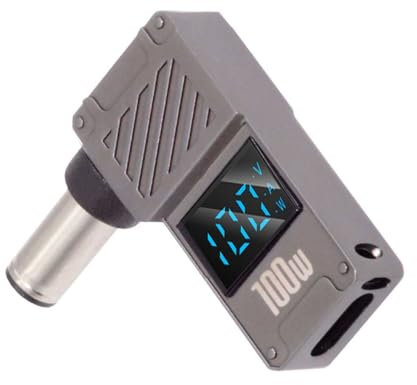 NFHK USB C to DC Adapter,USB C Female to DC 7.4x5.0mm DE Barrel Jack Plug PD 100W Laptop Fast Charging Adapter with Wattage Display