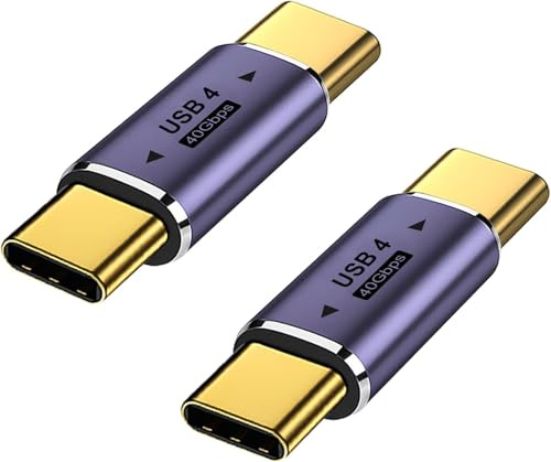 LUIRSAY 2 Stück USB C Stecker auf USB C Stecker Adapter Kupplung Verbinder Unterstützt 8K@60HZ 100W Schnellladung,40 Gbit/s mit MacBook Pro,Tablette