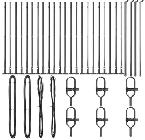 vidaXL Grey Concrete Fence Posts Set - Weather Resistant - 3.2x90 cm - Durable Outdoor Boundary - Minimalist Design - Complete Set of 26