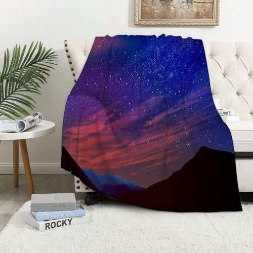 MAAPCHP Flannel Fleece Blanket Throws for Sofa Fluffy Blanket Bed Throw for Bedroom Modern wide screen TV monitor showing fantastic mountain landscope isolated on w Blanket for Bed, Couch,Car 40x50in