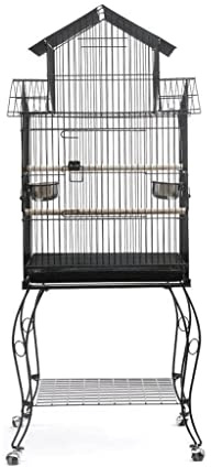WEYIMVTO Vogelkäfig, Vogelkäfige Große Vogelträger Vogelkäfig aus Metall Mittelgroßer Kleiner Papageienflugkäfig Abnehmbarer Rollständer Vogelkäfige